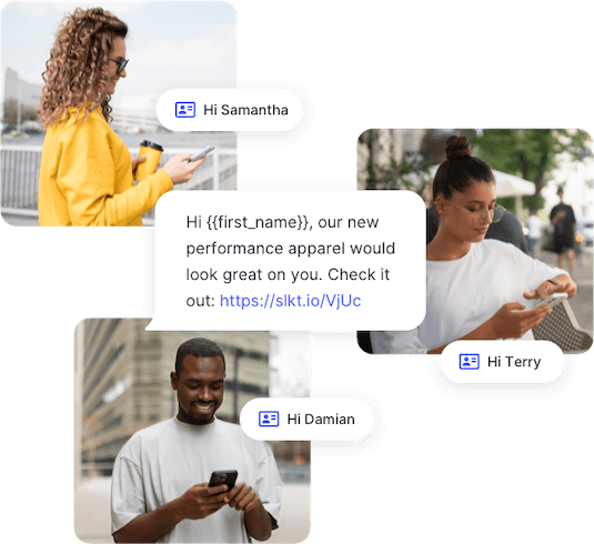 Personalized business SMS sent using the SlickText platform
