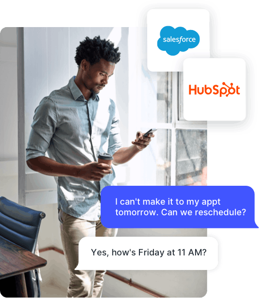 Example of SlickText integrations and two-way texting feature
