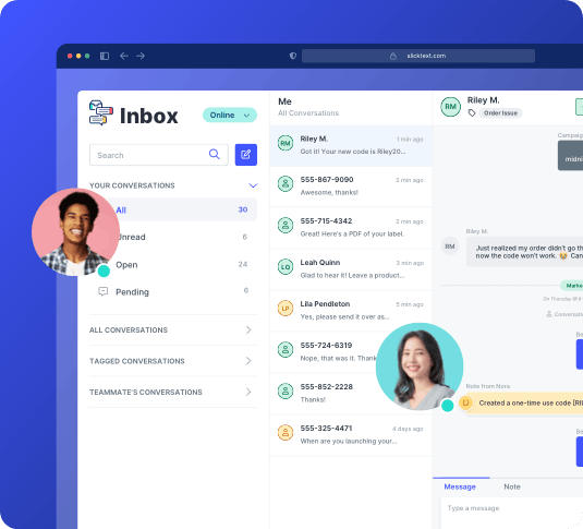 Image showing SlickText’s two-way text messaging platform