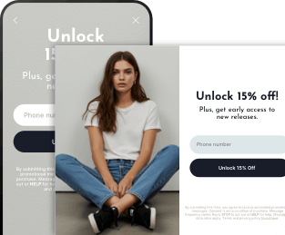 Example of a SlickText website popup for enterprise sms marketing