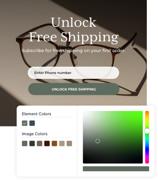 Example of professionally designed, branded website popups available for enterprise sms marketing