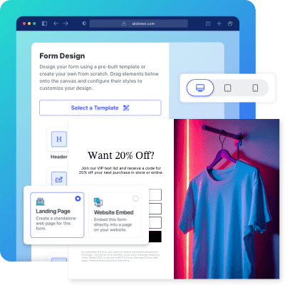 Building a web form for ecommerce with the SlickText drag-and-drop web form builder