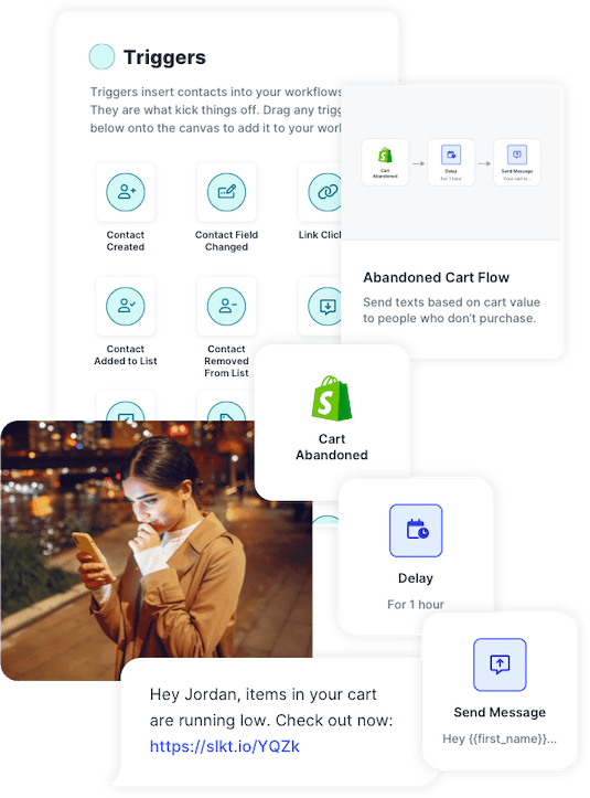 Example of an automated text marketing workflow