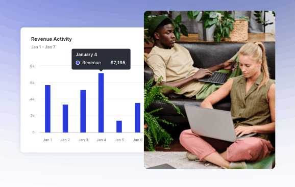 Image of a marketing agency reviewing SMS analytics and text message marketing performance