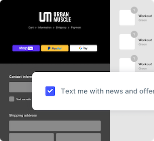 Example of an opt-in checkout for gaining subscribers on a Shopify checkout page