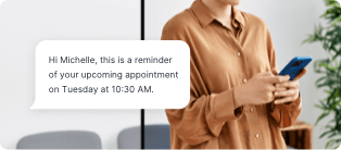 Example of a text message sent with HIPAA compliant texting software