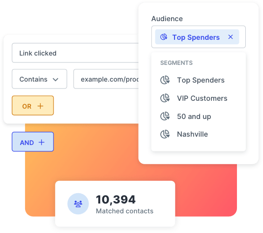 SlickText audience management features showing how to segment customers
